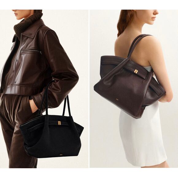 JW Pei Hana Medium Tote Bag in Tan Raffia Straw Black Trim Shoulder Bag Purse - Picture 15 of 15